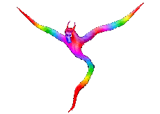 small psychedelic flying snake dragon